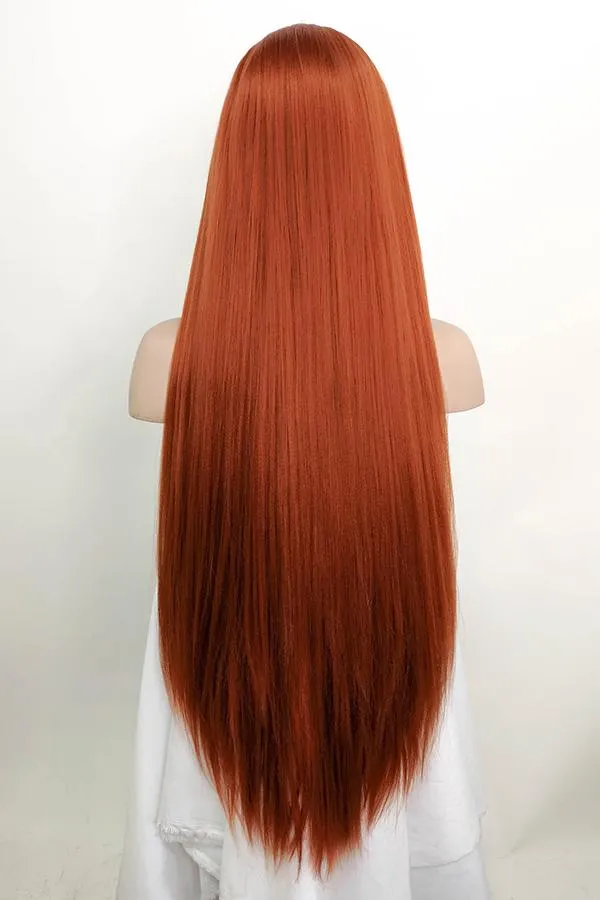 30" Auburn Yaki Lace Front Wig 10009