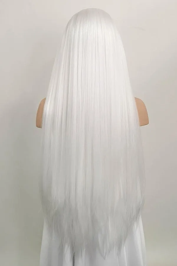 30" Pure White Yaki Lace Front Synthetic Wig 10011