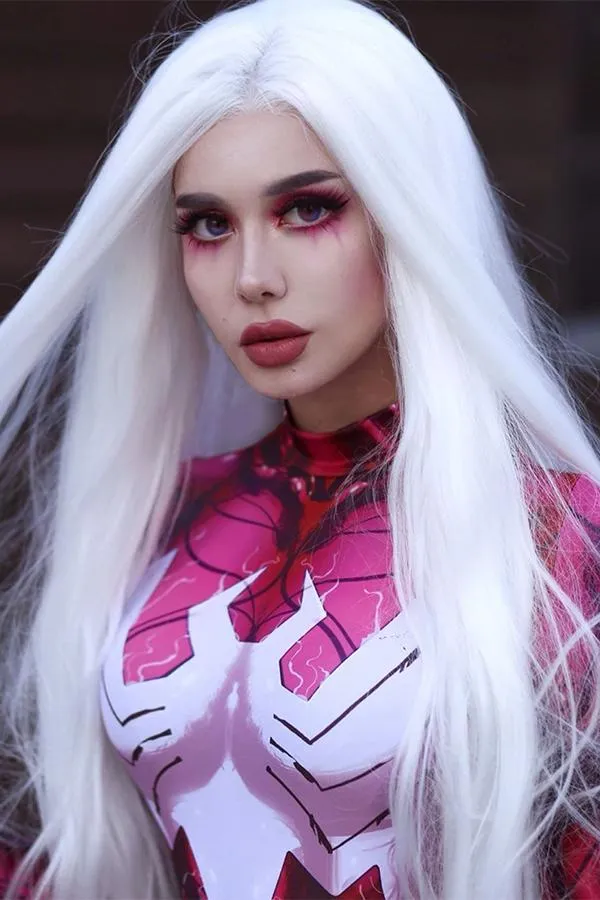 30" Pure White Yaki Lace Front Synthetic Wig 10011