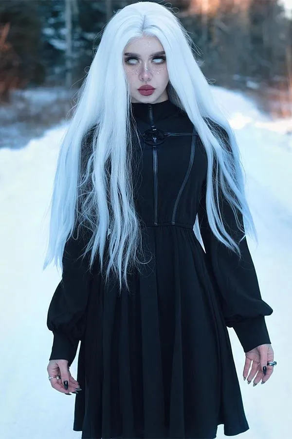 30" Pure White Yaki Lace Front Synthetic Wig 10011