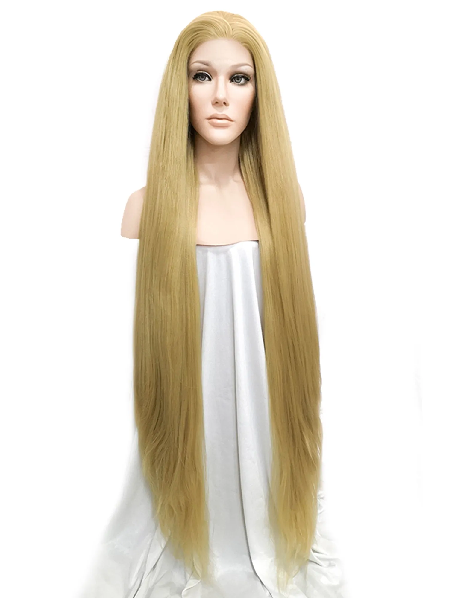 42" Blonde Yaki Lace Front Synthetic Wig 10059