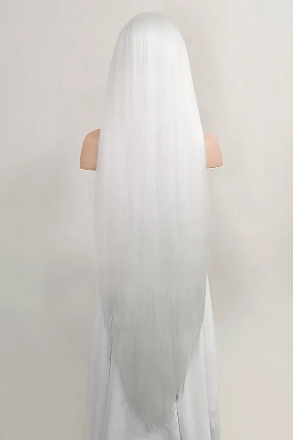 42" White Yaki Lace Front Synthetic Wig 10054