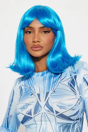 50's Retro Babe Bob Costume Wig - Blue