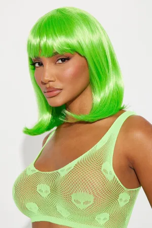 50's Retro Babe Bob Costume Wig - Green