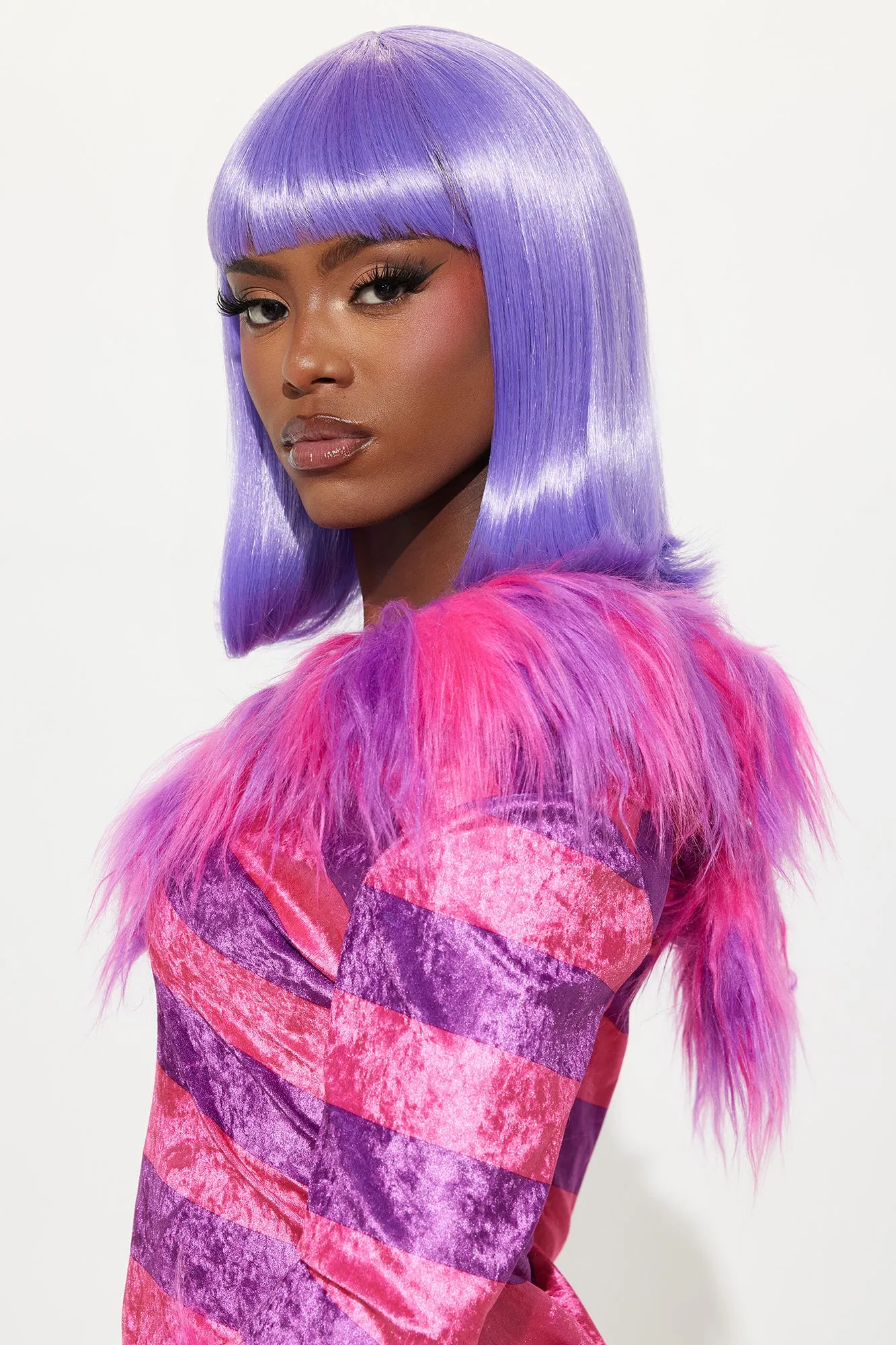 50's Retro Babe Bob Costume Wig - Purple