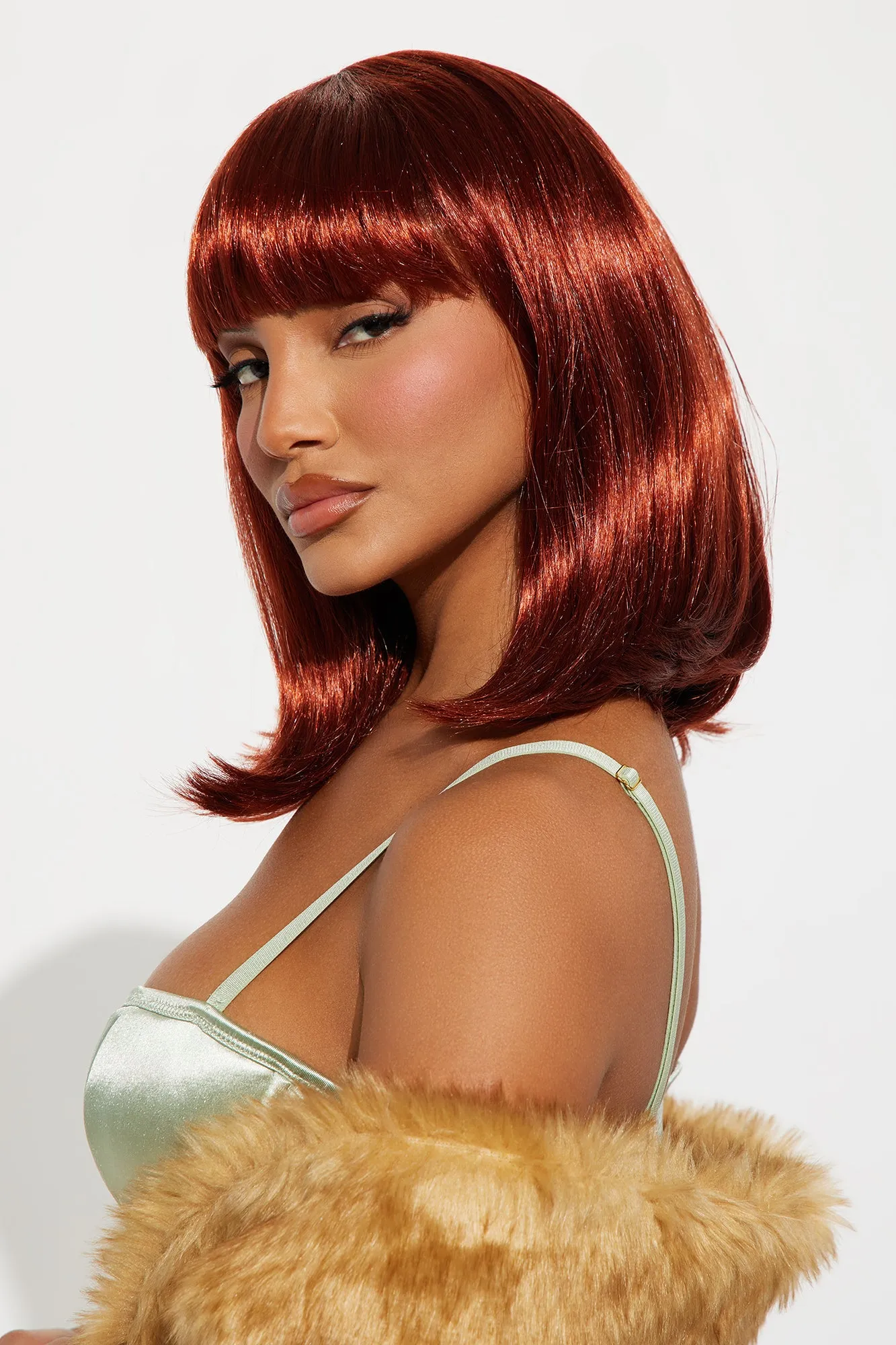 50's Retro Babe Bob Costume Wig - Red