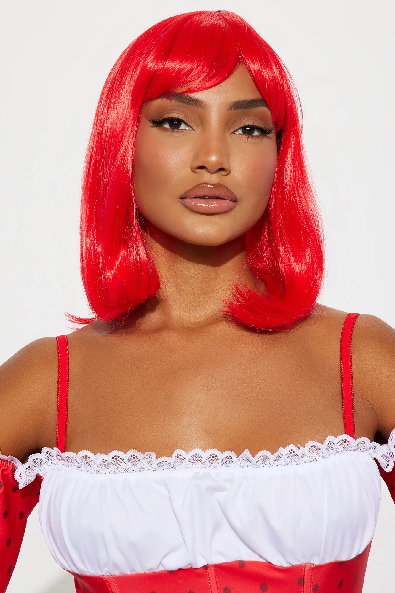 50's Retro Babe Bob Costume Wig - Red/combo