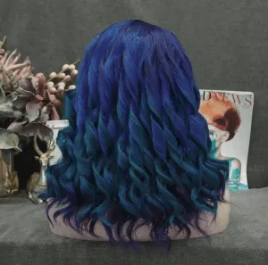 Dark Blue With Tinsel Wig