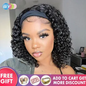 Headband Wig Human Hair 180% Afro Kinky Curly Human Hair
