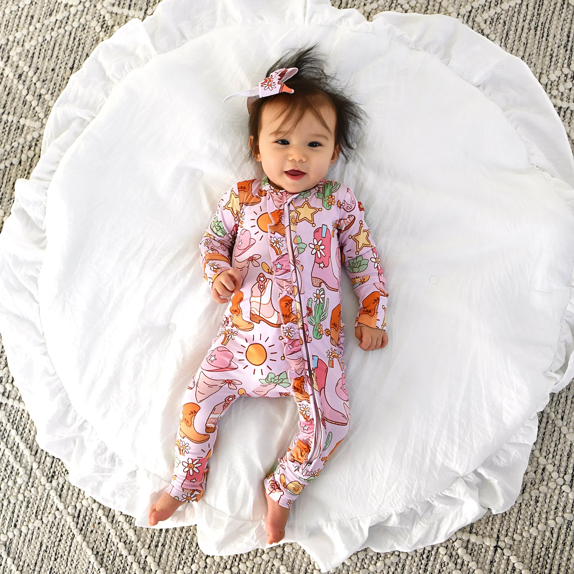 Lainey Pink Western CLIP BOW