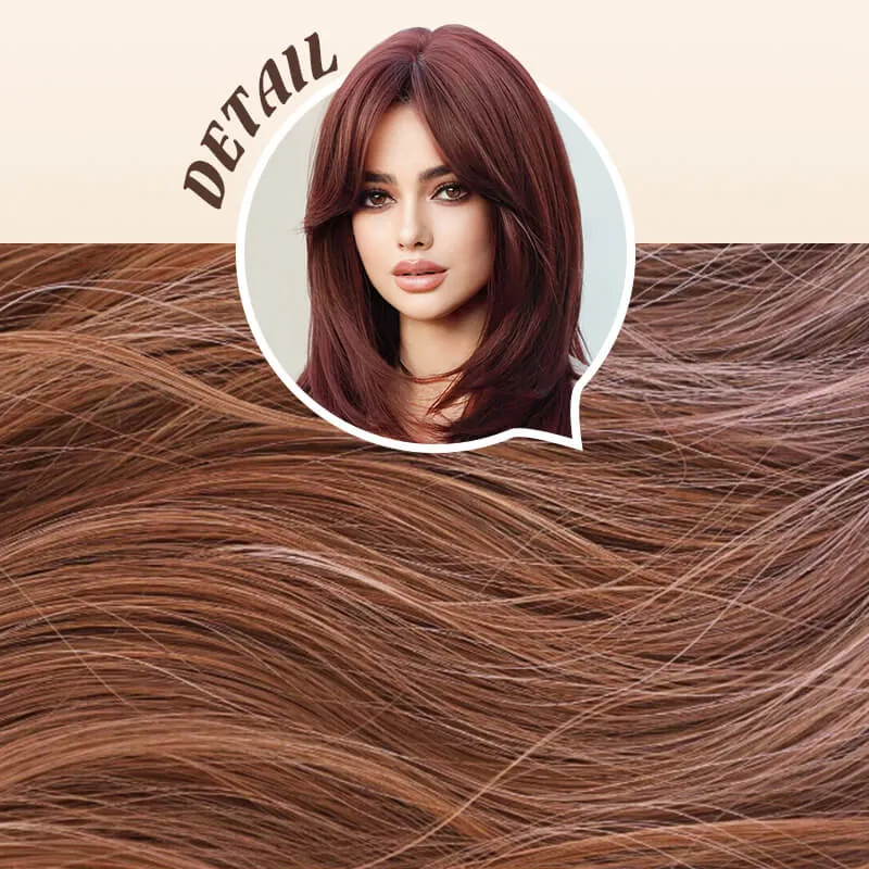 Last Day Sale 50% OffWig long hair Layered Bangs Wigs