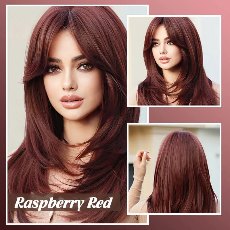 Last Day Sale 50% OffWig long hair Layered Bangs Wigs