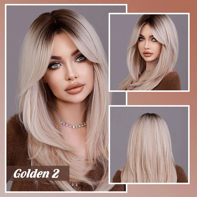 Last Day Sale 50% OffWig long hair Layered Bangs Wigs