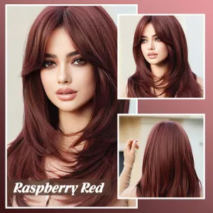 Layered bangs long wig