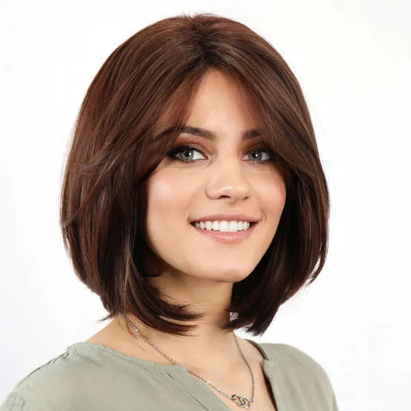 Marceline - Dark brown wig with warm reflects