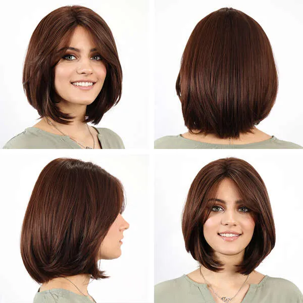 Marceline - Dark brown wig with warm reflects