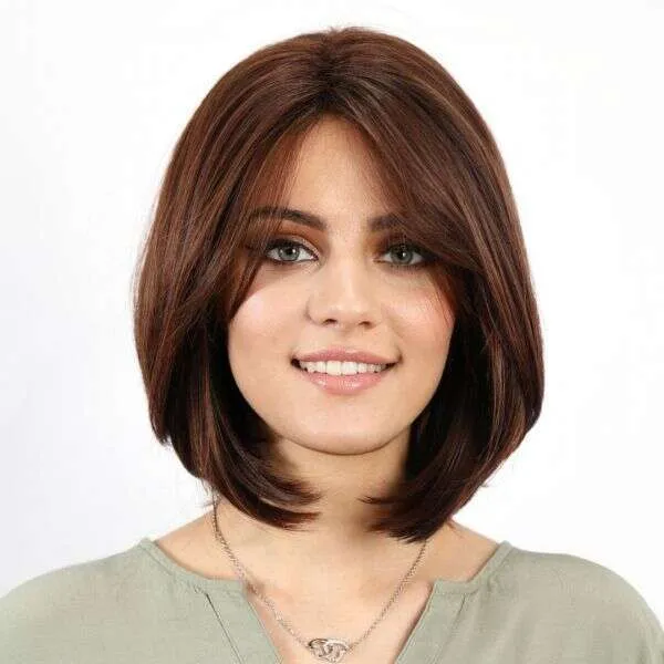 Marceline - Dark brown wig with warm reflects