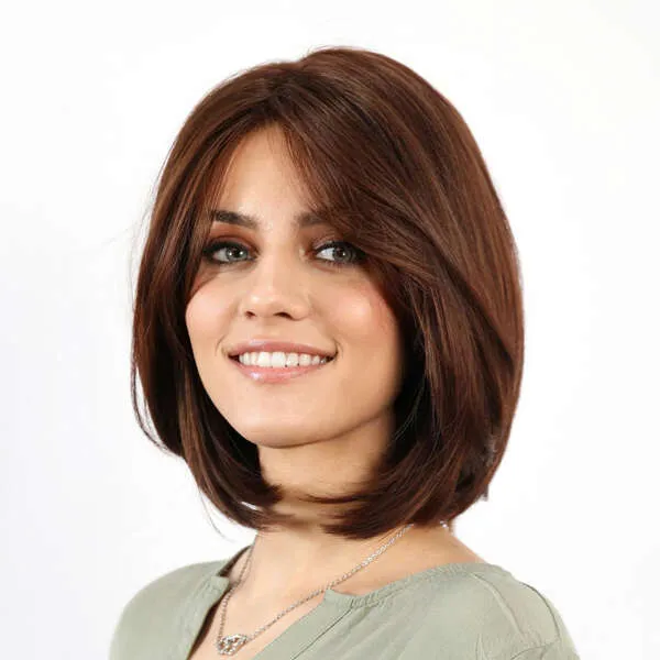 Marceline - Dark brown wig with warm reflects