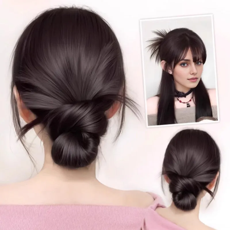 Mother's Day Promotion  Clip-on Feathered Bun Wig