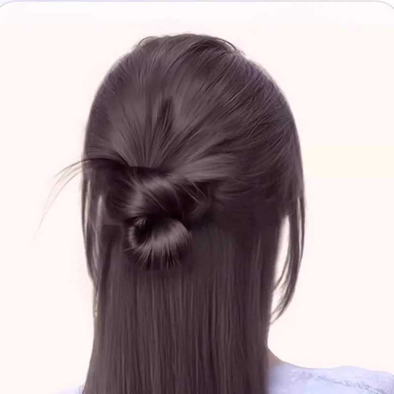 Mother's Day Promotion  Clip-on Feathered Bun Wig