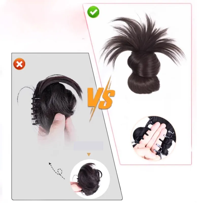 Mother's Day Promotion  Clip-on Feathered Bun Wig