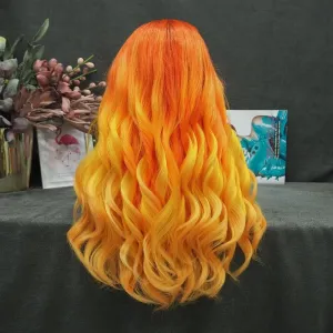 Orange to Yellow Long Wig