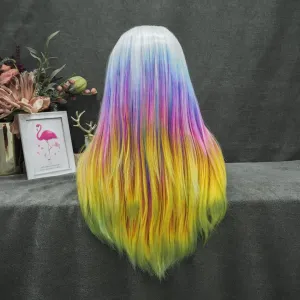 Palette Rainbow Multi Colourful Long Wig