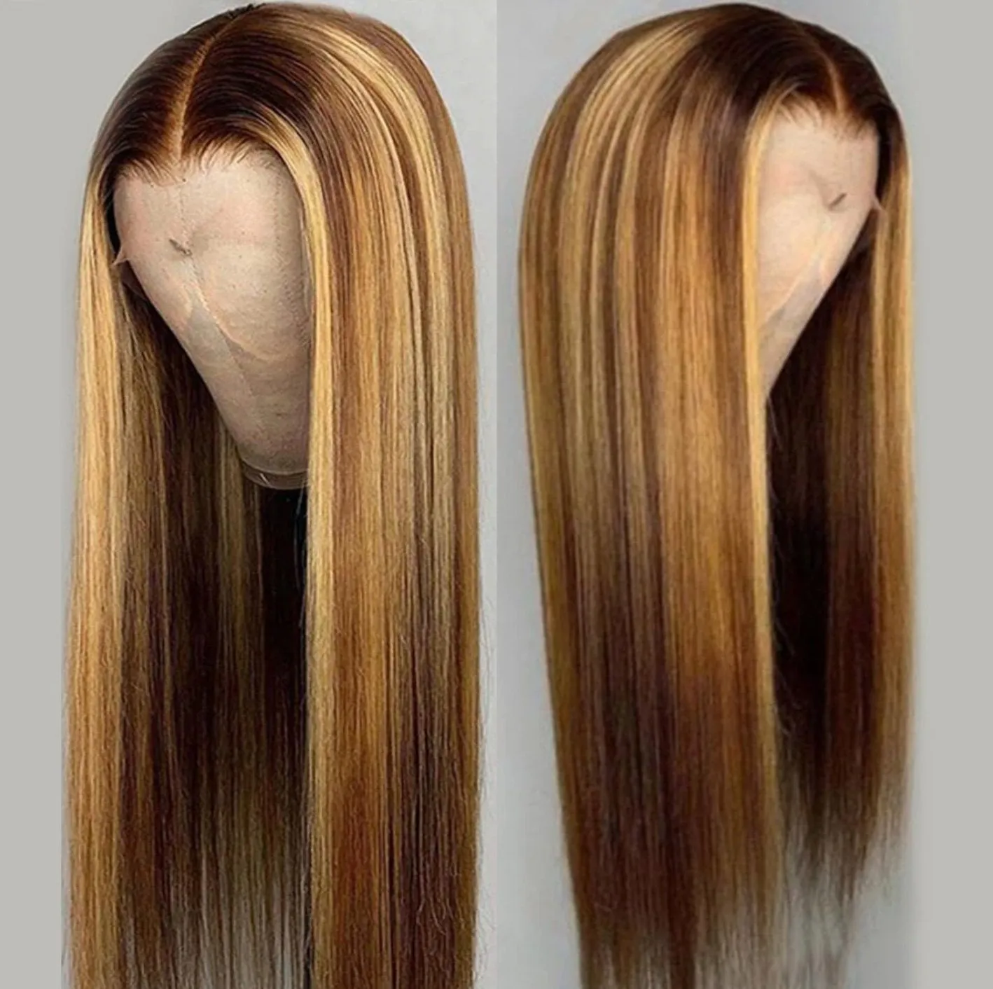 SAMPLE Mixed Brown Human Hair 13x4 Lace Front Wig
