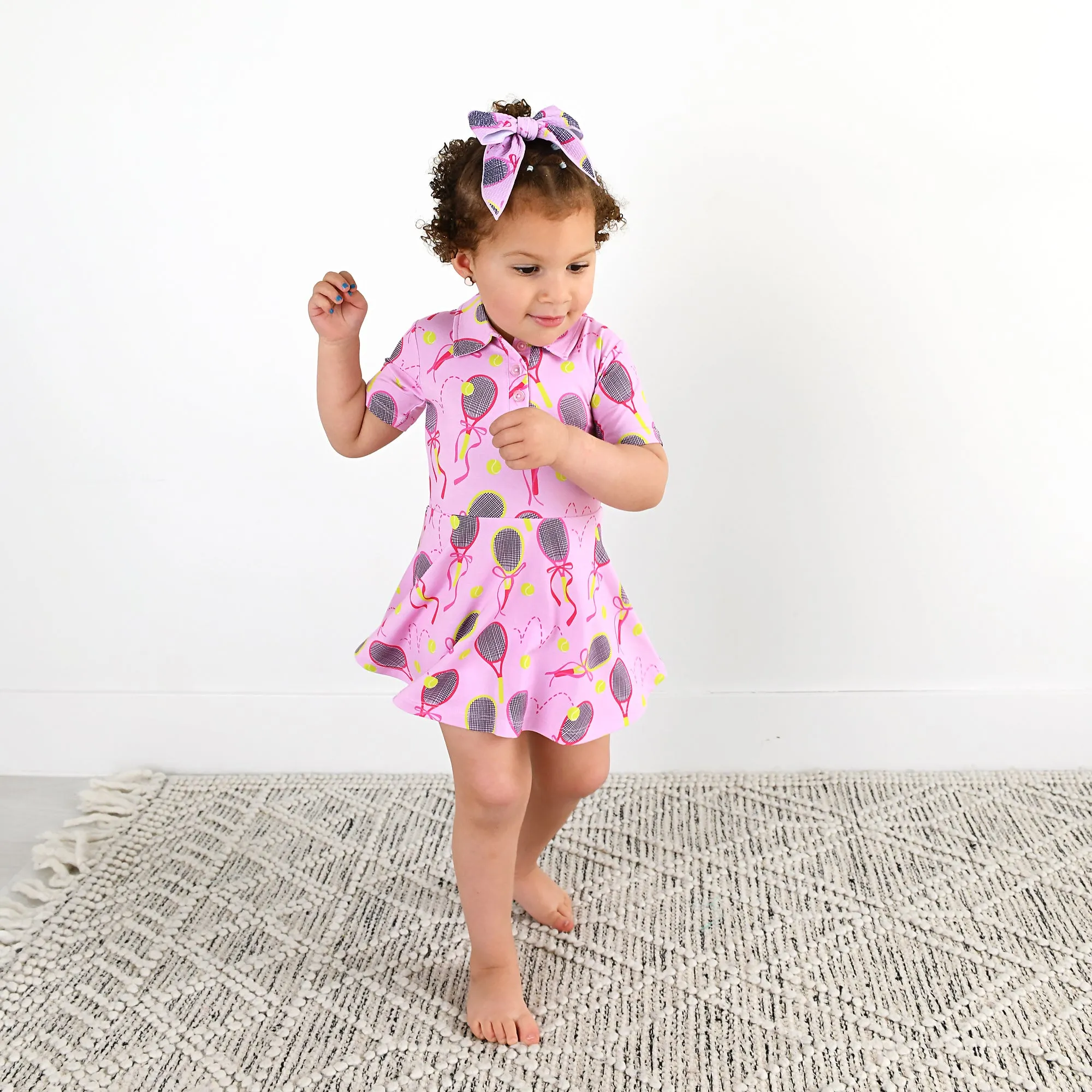 Serena Pink Tennis CLIP BOW